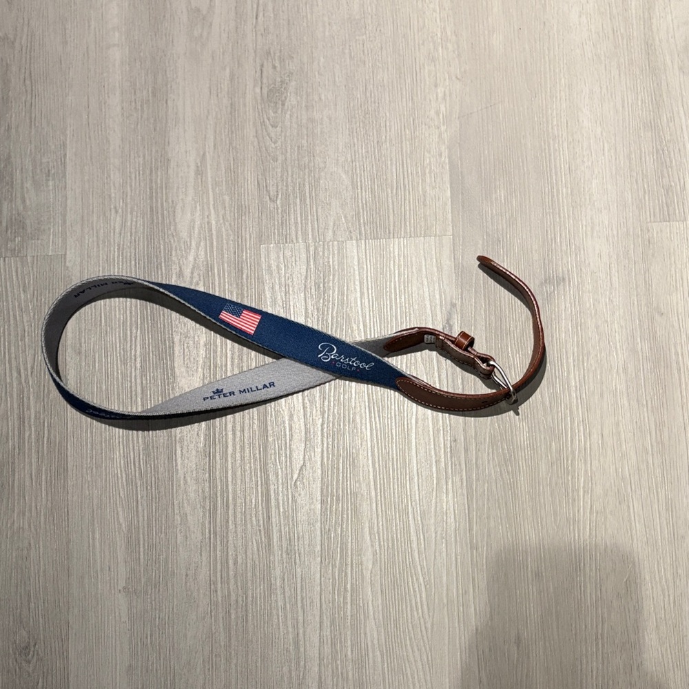 Peter Millar Navy and Barstool Sports Belt